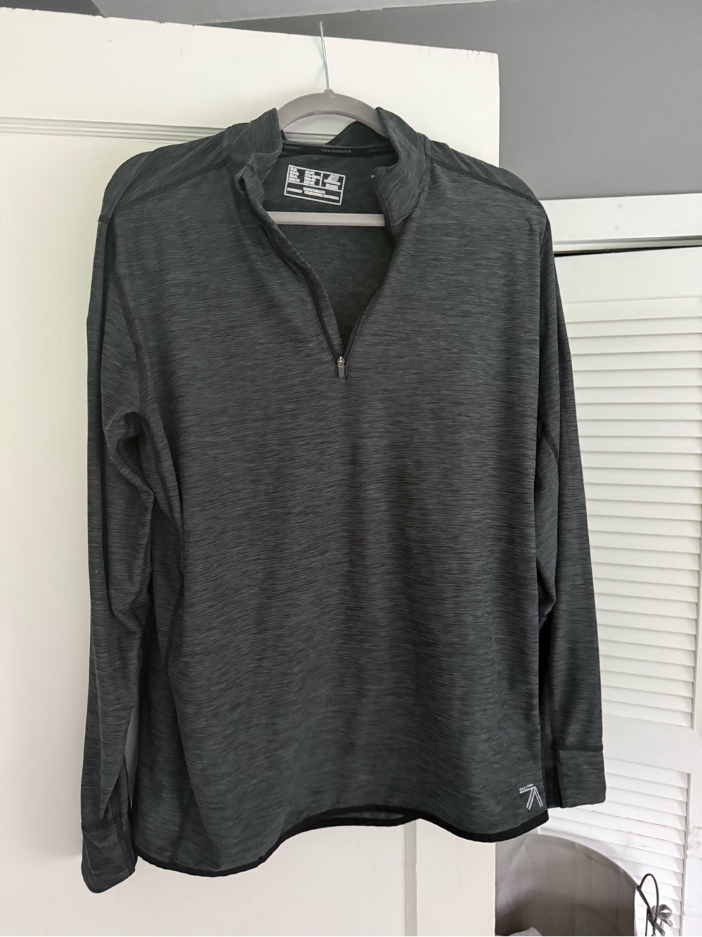 Men's New Balance Heather Gray Quarter-Zip Pullover